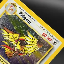 Pokemon Card Pidgeot Base Set 2 14/130 Unlimited Holo Rare SWIRL - Image 5