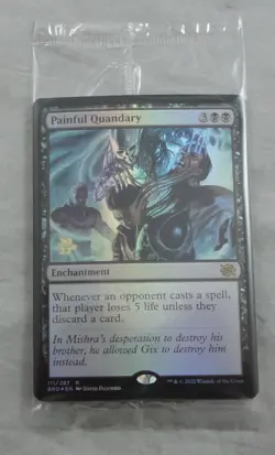 Magic The Gathering Painful Quandary Rare Prerelease Foil Card BRO - Image 1