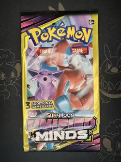 Pokemon Unified Minds 3 Card Booster Pack Complete Art Set of 4 Factory Sealed - Image 4