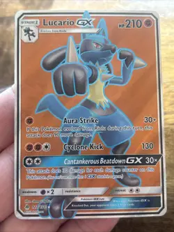 Pokemon Lucario GX 122/131 Sun & Moon Forbidden Light Holo Pokemon TCG Card Foil - Image 1