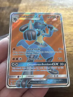 Pokemon Lucario GX 122/131 Sun & Moon Forbidden Light Holo Pokemon TCG Card Foil - Image 2