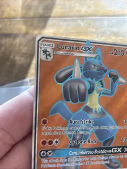 Pokemon Lucario GX 122/131 Sun & Moon Forbidden Light Holo Pokemon TCG Card Foil - Image 4