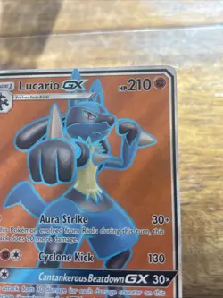 Pokemon Lucario GX 122/131 Sun & Moon Forbidden Light Holo Pokemon TCG Card Foil - Image 5