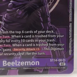 Beelzemon ST14-08 (Alt Art) - Digimon Card Game [ST-14: Beelzemon Advanced Deck] - Image 4