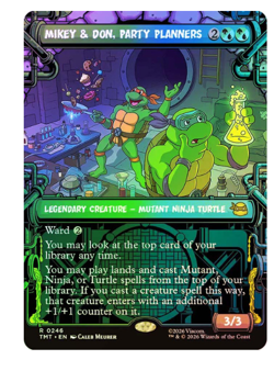 Mikey & Don, Party Planners - Foil - Showcase Teenage Mutant Ninja Turtles MTG - Image 1