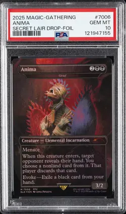 2025 MTG SECRET LAIR DROP FINAL FANTASY-FOIL #7006 ANIMA PSA 10 - Image 1