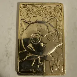 1999 Jiggly Puff Burger King Nintendo Pokemon 23K Gold Plated Trading Card Bar - Image 1