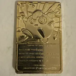 1999 Jiggly Puff Burger King Nintendo Pokemon 23K Gold Plated Trading Card Bar - Image 2