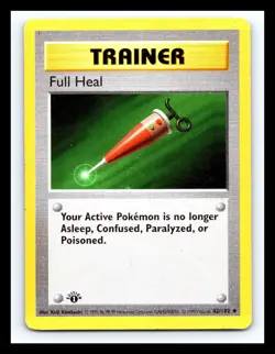 💥 Full Heal (1st Edition Shadowless Base ) 1999 Pokemon TCG Non Holo # 87/102 - Image 1