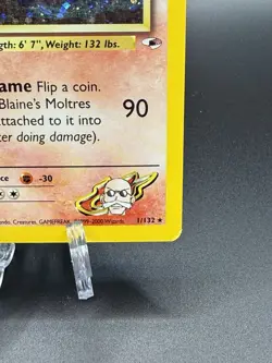 Blaine’s Moltres 1/132 Holo Rare Pokemon Gym Heroes Unlimited Edition - Image 5