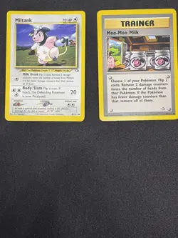 Pokemon TCG Miltank 41/111 AND Moo-Moo Milk 101/111 Pokemon Neo Genesis Set LP - Image 3