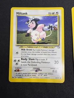 Pokemon TCG Miltank 41/111 AND Moo-Moo Milk 101/111 Pokemon Neo Genesis Set LP - Image 4