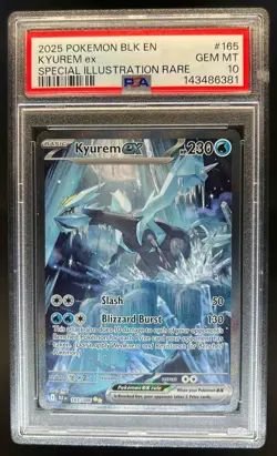 2025 Pokemon Black Bolt Kyurem ex Special Illustration Rare #165/086 PSA 10 - Image 1