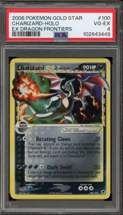 Pokemon Charizard Gold Star EX Dragon Frontiers Holo Ultra Rare #100 PSA 4 - Image 1
