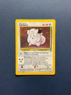 (NM) Clefairy Base Set 2 SWIRL 6/130 Holo Unlimited Holo Rare Pokemon TCG - Image 1