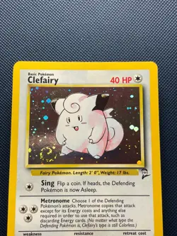 (NM) Clefairy Base Set 2 SWIRL 6/130 Holo Unlimited Holo Rare Pokemon TCG - Image 3