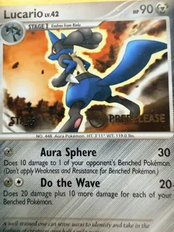 Lucario 53/127 Prerelease Staff Platinum Pokemon LP - Image 3