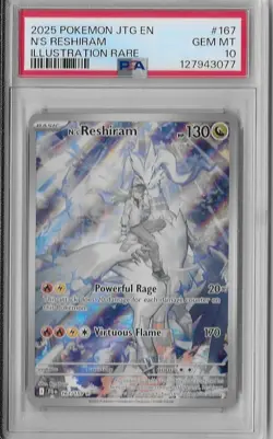 2025 Pokemon Journey Together N's Reshiram #167/159 PSA 10 Illustration Rare - Image 1
