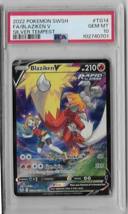 2022 Pokemon Sword & Shield Silver Tempest TG Blaziken V #TG14 PSA 10 GEM MINT - Image 1