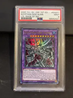 2020 Yu-Gi-Oh! first edition Egyptian god slime slime L. D. Rage Of Ra PSA 9 - Image 1