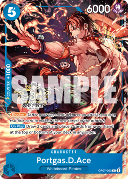 Portgas.D.Ace OP07-053 3rd Anniversary Event *PROMO STAMP NON FOIL* NM - Image 1