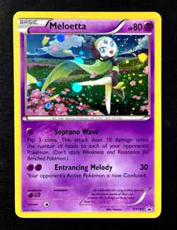 2017 Pokemon MELOETTA Black Star Promo Set COSMOS HOLO Foil Rare Card #XY193 NM+ - Image 1