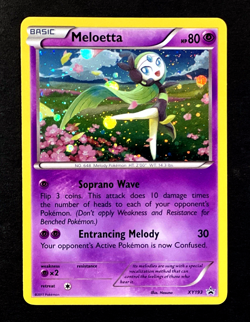 2017 Pokemon MELOETTA Black Star Promo Set COSMOS HOLO Foil Rare Card #XY193 NM+ - Image 2