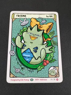 Pokkedo Trisna Tyrantitar 14/30 HoHo Holiday/Christmas V2 Derpy Pokemon Card - Image 1