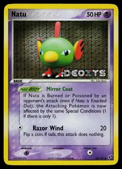 Pokemon Card - Natu Deoxys 66/107 Common Reverse Holo Stamped - Image 1