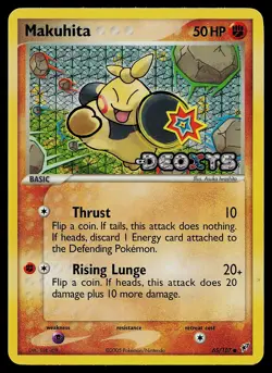 Pokemon Card - Makuhita Deoxys 65/107 Common Reverse Holo Stamped - Image 1