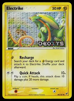 Pokemon Card - Electrike Deoxys 60/107 Common Reverse Holo Stamped - Image 1