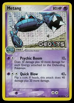 Pokemon Card - Metang Deoxys 40/107 Uncommon Reverse Holo Stamped - Image 1