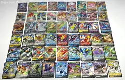 Lot of 54 V, VStar, & VMax Pokemon TCG Trading Cards - Image 1