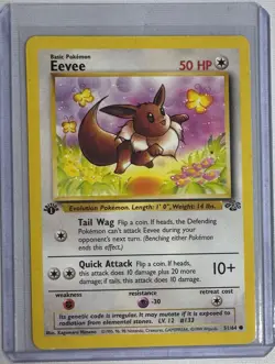 Pokemon Eevee 51/64 Jungle 1st Edition Common Card Excellent / NM - Image 1