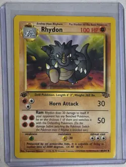 Pokemon TCG Rhydon Jungle 1st Edition Uncommon Card 45/64 - Image 1