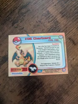 Topps Charizard Pokemon Card #06 Non-Holo Blue Label Logo - Image 4