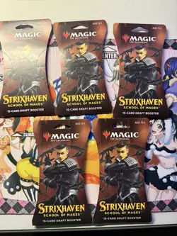 Magic the Gathering: Strixhaven School of Mages 15-Card Draft Booster Lot Of 5 - Image 1