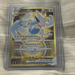 Pokemon TCG SWSH Silver Tempest Lugia VSTAR Card 211/195 Gold Secret Rare Holo - Image 1