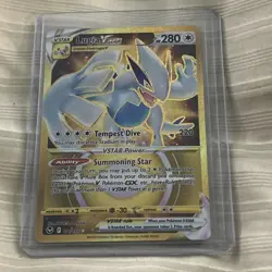 Pokemon TCG SWSH Silver Tempest Lugia VSTAR Card 211/195 Gold Secret Rare Holo - Image 2