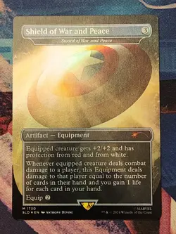 MTG Secret Lair Marvel Captain America - Shield (Sword) Of War And Peace FOIL NM - Image 1