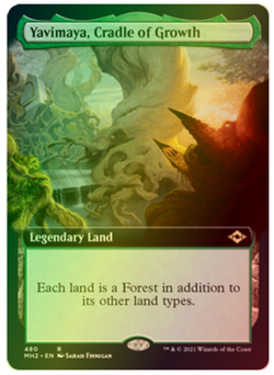 1x FOIL Yavimaya, Cradle of Growth - Extended Art Modern Horizons 2 NM MTG - Image 1