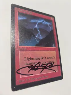 MTG Beta LIGHTNING BOLT Signed CHRISTOPHER RUSH AUTO - Image 1