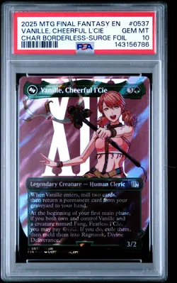 2025 MTG FINAL FANTASY BORDERLESS-SURGE #0537 VANILLE CHEERFUL L'CIE PSA 10 - Image 1