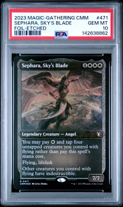 2023 MTG COMMANDER MASTERS FOIL-ETCHED #471 SEPHARA SKY'S BLADE PSA 10 - Image 1
