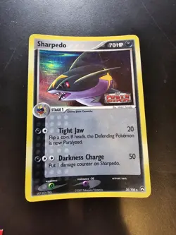 Sharpedo 38/108 EX Power Keepers Stamped Reverse Holo Pokemon Card - LP - Image 1