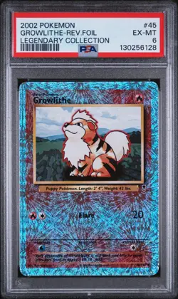 2002 POKEMON LEGENDARY COLLECTION #45 GROWLITHE-REVERSE FOIL - Image 1
