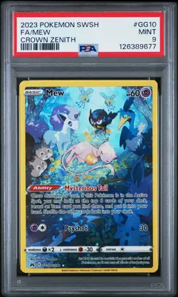2023 Pokemon Sword And Shield Crown Zenith Mew Fa Crown Zenith PSA 9 #GG10 - Image 1