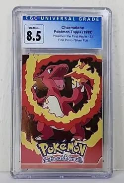Charmeleon E5 1999 Topps Pokemon The First Movie Silver Foil First Print CGC 8.5 - Image 2