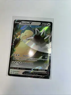 Pokemon TCG Snorlax v 141/202 Sword & Shield Base Holo Card - Image 1