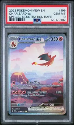 2023 POKEMON MEW EN-151 SPECIAL ILLUSTRATION RARE #199 CHARIZARD EX PSA 10 - Image 1